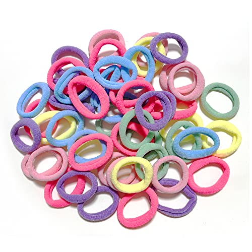Elastic Hair Bands (50 Pieces), 2mm Elastic Hair Ties Ponytail Holders, Bulk Hair Ties No Metal Gentle Elastics for Women Men Girls Kids - Black