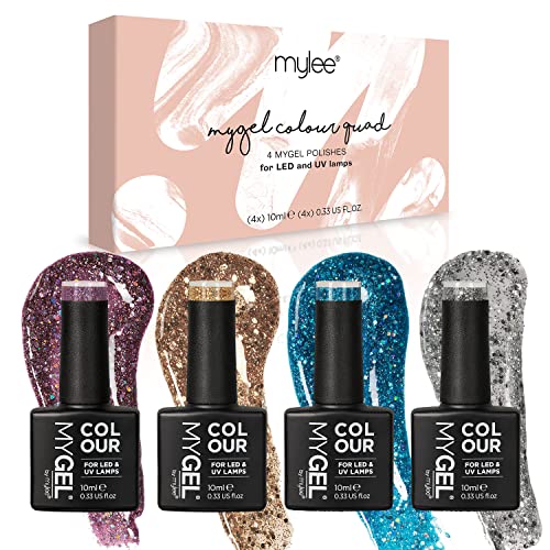 MYGEL by Mylee Gel Nail Polish Autumn WInter Quad Colour Set 4x10ml - UV/LED Soak-Off Nail Art Manicure Pedicure for Professional, Salon & Home U