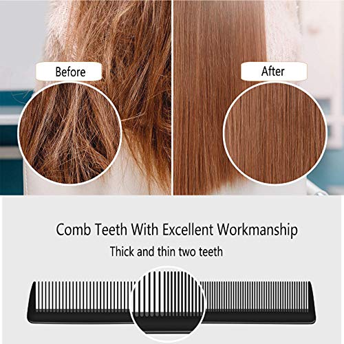 JeoPoom Carbon Comb, Compact Carbon Comb, Coarse Fine 2 Teeth, Break-Proof Anti-Static, Salon Hairdresser Hair Care Tools For Men And Women With