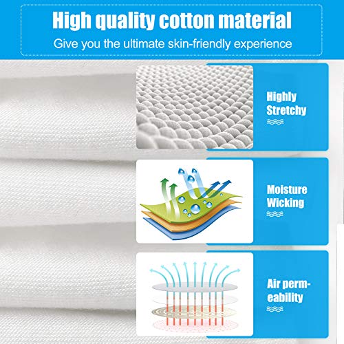 4 Pair Moisturising Gloves,Cotton Gloves for Eczema & Dry Hands,Stretchable Washable White Gloves(Medium Size)