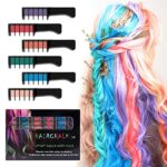 TEAMOLL 6 Colors Washable Hair Chalk Comb, Professional Crayons Hair Color Dyeing Tool for Party Cosplay, DIY Children's Day, Halloween Birthday