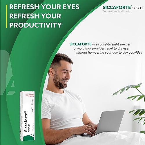 Siccaforte | Intensive Dry Eye Gel with Carbomer | Smooth, Moisturizing for Fresh Eyes | Soothing and Sore Eyes | Comfortable on Eyes for Day Tim