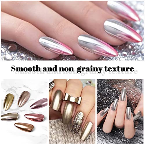 Firtink 2 Packs Chrome Nail Powder, 12 Colors Shiny Nail Art Pigment Powder Nail Glitter Powder Set DIY Nail Decoration Holo Dust Powder