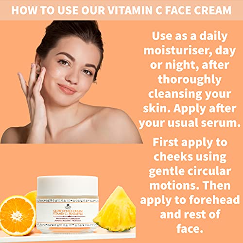 Nature Spell Vitamin C Face Cream Moisturiser 100 ml – Brightening Face Cream – Infused with Japanese Wakame Seaweed– Targets Dark Spots – Suitab