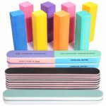 FANDAMEI Nail Files and Buffers, 100/180 400/4000 Grit Professional Manicure Tools Kit Rectangular Art Care Buffer Block Tools, 7 Ways Buffer Blo
