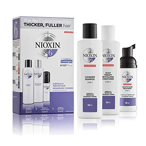 Nioxin 3-Part System, System 6, Chemically Treated Hair with Progressed Thinning Scalp & Hair Treatment