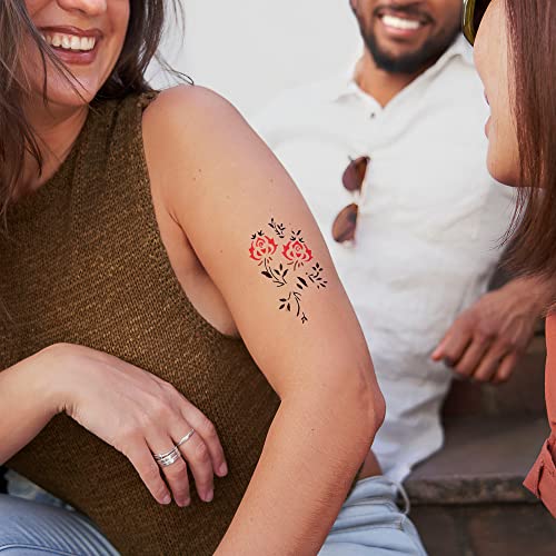 Bic BodyMark COLLECTION - Temporary Tattoo Markers, Cosmetic Quality for Use on Skin - 8 Assorted Colours and 3 Stencil Sheets - Let Your Imagina