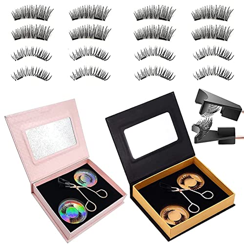 Onewly Magnetic Eyelashes - 16 Pieces False Eyelashes No Glue and Eyeliner Needed - Magnetic Eyelashes Natural Look - Eyelash Extension Kit
