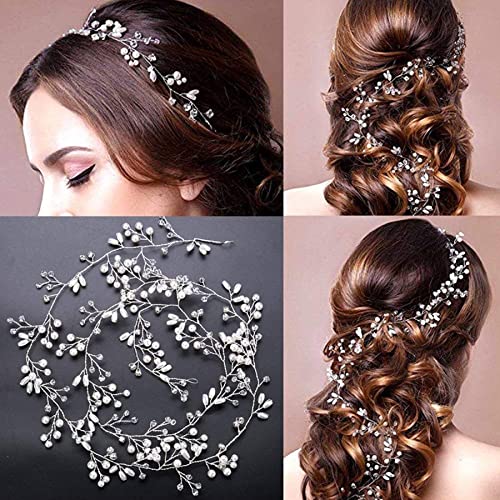 Bridal Hair Pins - 3pcs Fashion Retro Elegant Ladies Pearl Rhinestone Hair Accessories for Wedding Bridal Jewelry Bridal Hair Accessories Headpie