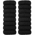 16 Pieces Thick Cotton Hair Ties Seamless Cotton Hair Bands No Crease No Break No Slip Hair Bands Seamless Hair Elastics Ties Thick Stretchy Pony