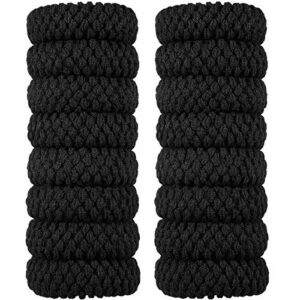 16 Pieces Thick Cotton Hair Ties Seamless Cotton Hair Bands No Crease No Break No Slip Hair Bands Seamless Hair Elastics Ties Thick Stretchy Pony