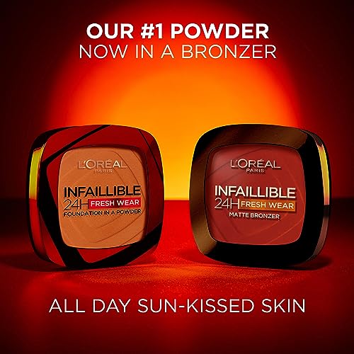 L'Oréal Paris Soft Matte Bronzer, Longwear, Matte Finish, Waterproof and Transfer-proof, Infallible 24H, 300 Light Medium