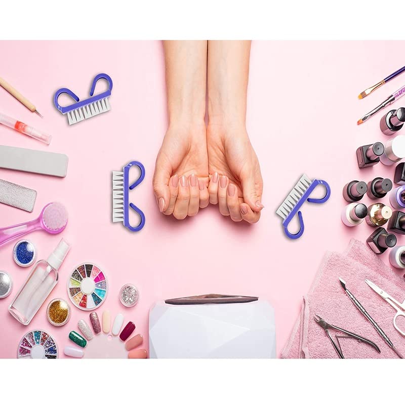 Nail Clean Brush (3 Pcs) Double Sided Finger Brush Cleaning Scrubbing Brushes Durable Strong Bristles Ergonomic Handle Ideal For Cleaning Fingern