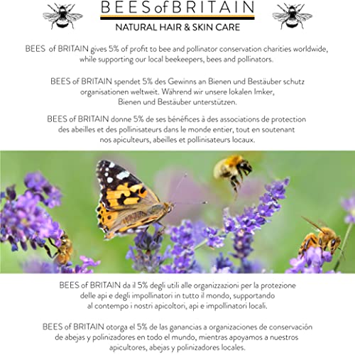 BEES of BRITAIN - 99% Natural Clarifying Shampoo, 250ml - Apple Cider Vinegar, Aloe & Lavender. Sulfate, Paraben & Silicone-Free. 5% Profit to Be