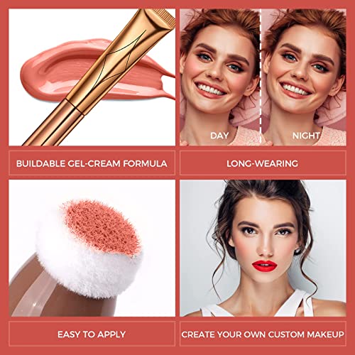 3 PCS Liquid Contour Beauty Wand, Blush and Highlighter Bronzer Stick with Cushion Applicator, Natural Matte Finish, Lightweight Blendable Super