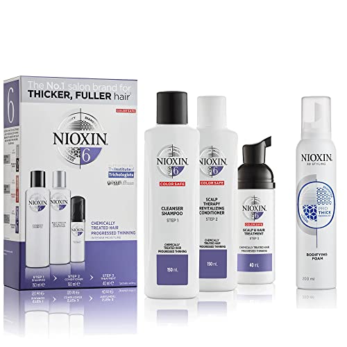 Nioxin 3-Part System, System 6, Chemically Treated Hair with Progressed Thinning Scalp & Hair Treatment