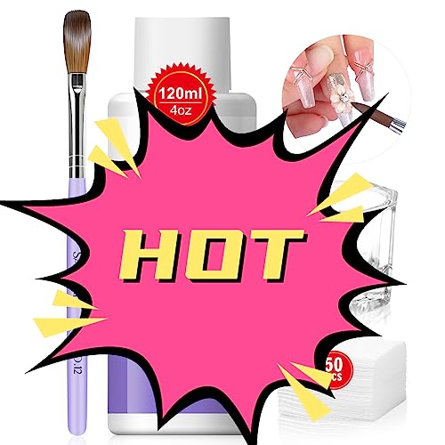 Saviland 120ml Acrylic Liquid Set - Upgraded EMA Monomer for Acrylic Nails | Strong Adhesive | Acrylic Monomer Liquid for Acrylic Powder | Nail B