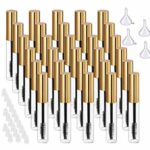 30Pcs 10ML Empty Mascara Tube and Wand Empty Mascara Containers Empty Eyelash Tubes Bottle for Castor Oil with Rubber Inserts, 4 Funnels for Masc