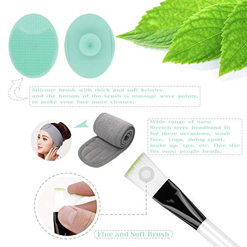 Face Mask Mixing Bowl Set, Lady Facial Care Facemask Mixing Tool Sets include Facial Mask Mixing Bowl Stick Spatula Silicone Cream Mask Brushes(G