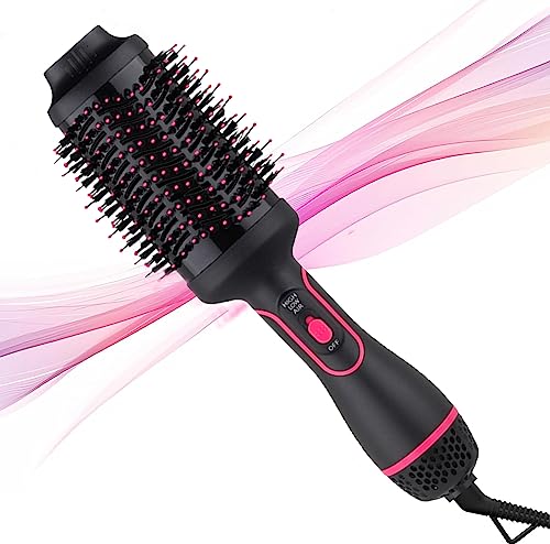Hair Dryer Brush, Hot Air Brush for Fast Drying, Hair Dryer and Styler for Salon Results, Negative Ionic Curler Straightening Comb, 4 in 1 Hot Ai