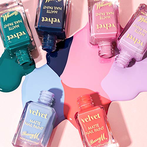 Barry M Cosmetics Matte Velvet Nail Paint, Navy Blue, Silent Cove, 1 Count