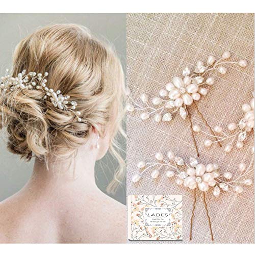 Bridal Hair Pins - 3pcs Fashion Retro Elegant Ladies Pearl Rhinestone Hair Accessories for Wedding Bridal Jewelry Bridal Hair Accessories Headpie