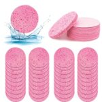 ZOCONE 70 PCS Face Sponges for Cleansing Exfoliating, 60mm/2.4In Natural Wood Pulp Cotton Face Sponges Reusable Compressed Facial Sponge, for Mak