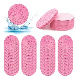 ZOCONE 70 PCS Face Sponges for Cleansing Exfoliating, 60mm/2.4In Natural Wood Pulp Cotton Face Sponges Reusable Compressed Facial Sponge, for Mak