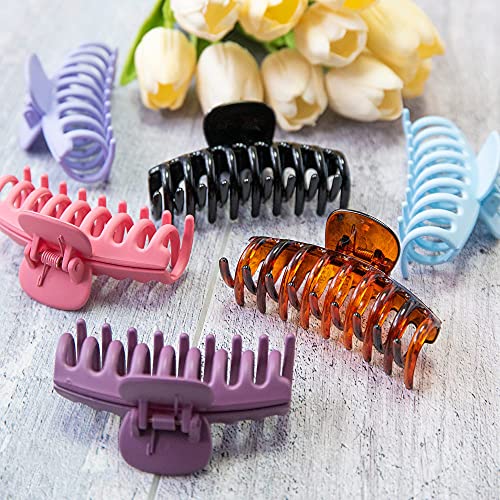 Claw Hair Clips 3.6 inch Medium - Big Hair Clip Non Slip Strong Grip Girls Hair Clips 90's style Colourful Pastel Matte shiny Hair Accessories se