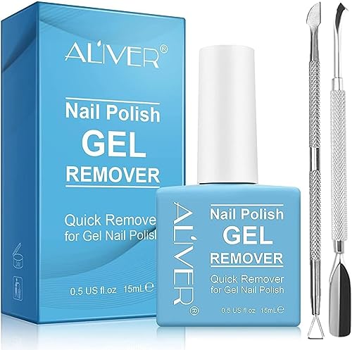 Gel Nail Polish Remover (15ML)- Professional Gel Remover For Nails With Cuticle Pusher, Gel Nail Remover, Remove Gel Polish in 2-3 Minutes, Safe