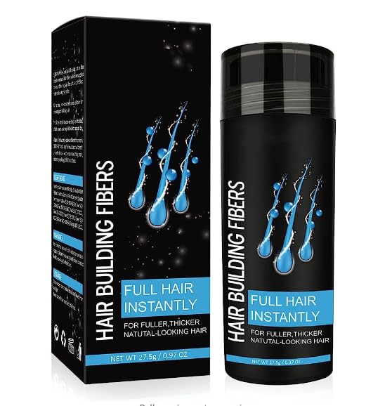 Hair Building Fibers, Hair Fibres Black, Professional Quality Fiber Hair Powder, Hair Loss Concealer for Thinning Hair for Women and Men for Bald