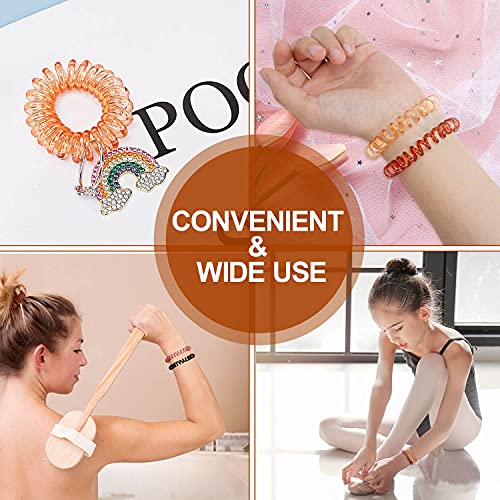 Spiral Hair Ties, 8Pcs Super Comfy Coil Hair Ties for Thick Hair, No Crease Phone Cord Hair Ties, Strong Grip Ponytail Holder Elastics for Girls