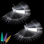 Nail Swatches 100Pcs Nail Swatch Sticks Nail Colour Display Nail Display Tips Nail Art Tips Sticks with Metal Ring for Nail Salon and Beginners (