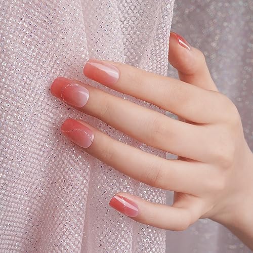 DANNI & TONI 28 Stickers Semi Cured Nail Wraps Soft Self-Adhesive Gel Nail Stickers(Happy-Go-Lucky),Salon-Quality Gel Nail Polish Strips, French