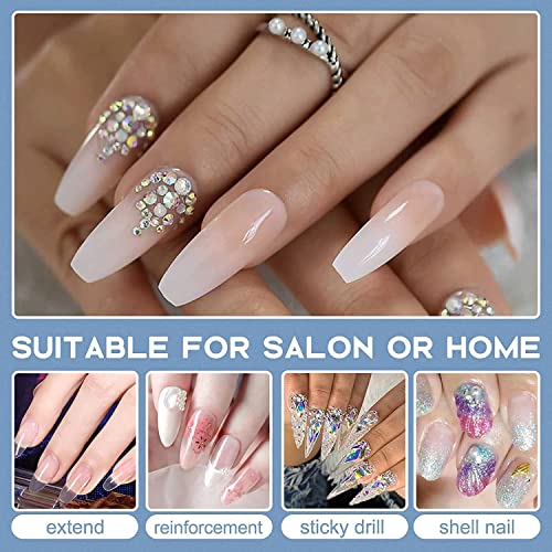 Morovan Slip Solution Poly Gel Nail Extension Gel Slip Solution 2.5oz Anti-stick Gel Solution Liquid With Brush Nail Tips Clips Crystal Cup for P