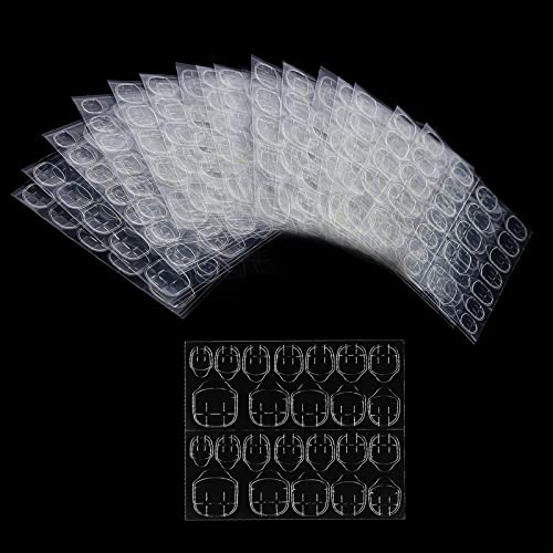 ILamourCar False Nails Stickers, 240 Pcs Double-Side Glue Nail Sticker, Waterproof Breathable False Nail Glue Stickers for DIY Nail Art Decoratio