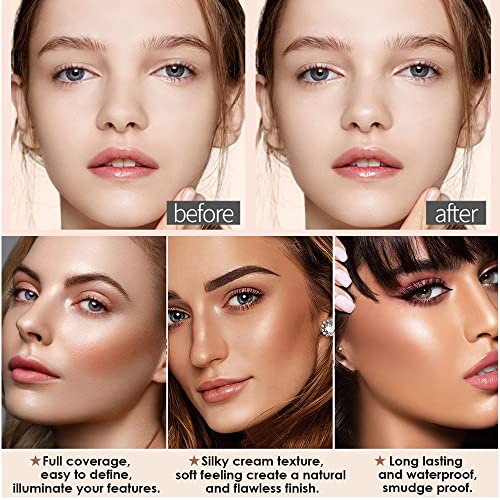 Highlight Contour Stick - 2 in 1 Makeup Shading Stick/Concealer Stick/Concealer Shadow Pen/Contour Concealer Highlighter Stick/Double Head Body F