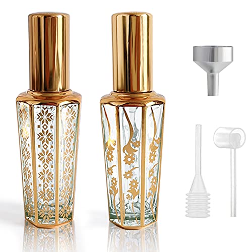 Travel Perfume Atomiser Spray Bottle, Refillable Small Glass Mist Spray Travel Bottle Vintage Hexagon Perfume Travel Bottle Pod Atomizer For Outd