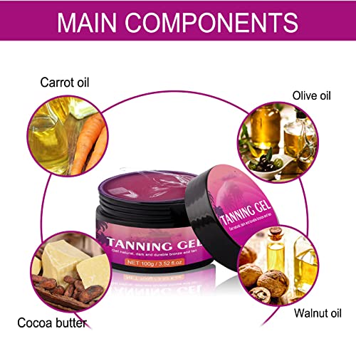Extreme Dark Intensive Tanning Luxe Gel, Peach/Watermelon Tanning Gel, Intensive Tanning Accelerator Cream, Natural Tanning Accelerator Lotion, D