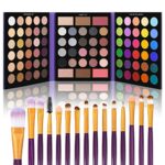UCANBE 86 Colors Nude Eyeshadow Palette with 15pcs Makeup Brushes Set, Matte Glitter Long Lasting Highly Pigmented Waterproof Colorful Eye Shadow