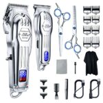 KNCANEO Hair Clippers Professional Cordless for Men, Barber Clippers for Hair Cutting Kit, Wireless LCD Display Hair Trimmers Set, Rechargeable H