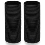 100 Black Hair Bobbles for Thick Hair Black Hair Bands - No Snag Black Bobbles 4mm Black Hair Ties Strong Hair Bobbles for Women Metal Free Black
