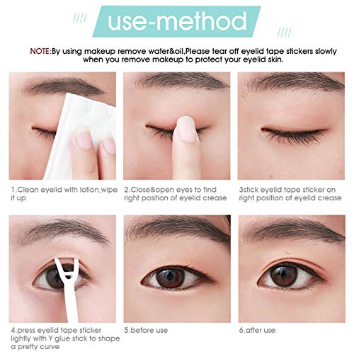 Natural Invisible Fiber One Side Eyelid Tape Stickers - Instant Eye Lift Without Surgery - Perfect for Hooded, Droopy, Uneven, or Mono-eyelids (2