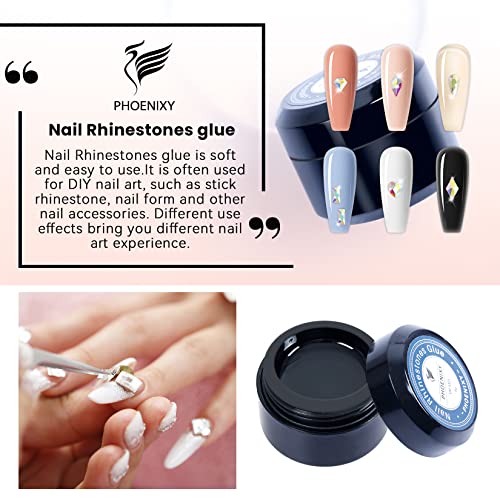 Poly Nail Gel Kit, Phoenixy 9 Colors Poly Nail Extension Gel Kit with 36W U V LED Nail Lamp with Basic Manicure Tools Poly Extension Gel Nail Sta