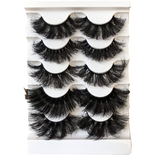 Gmagictobo False Eyelashes Fluffy 3D Faux Mink Lashes 22MM Dramatic False Lashes Pack Long Thick Volume Soft Strip Fake Eye Lashes 5 Pairs Multip