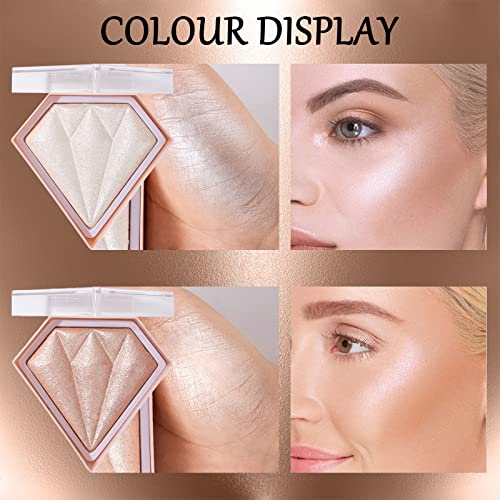 Powder Highlighters Makeup,Highly pigmented Powder Highlighter,Bronzer and Highlighter Palette,Highlighting Powder for a Radiant Finish,Silky and
