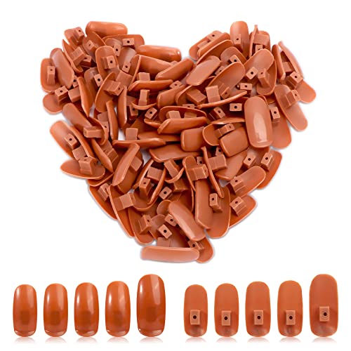 LIONVISON Practice Finger,3 Pcs Flexible False Finger 100 Pcs Replaceable Nail Tips Training Finger Display with Base Practice Fake Finger for Ac