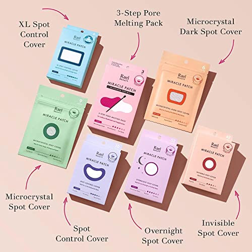 Rael Pimple Patches, Miracle Large Spot Control Cover - Spot Patches, Long Size, Hydrocolloid Strip for Breakouts Extra Coverage Acne Patch, All