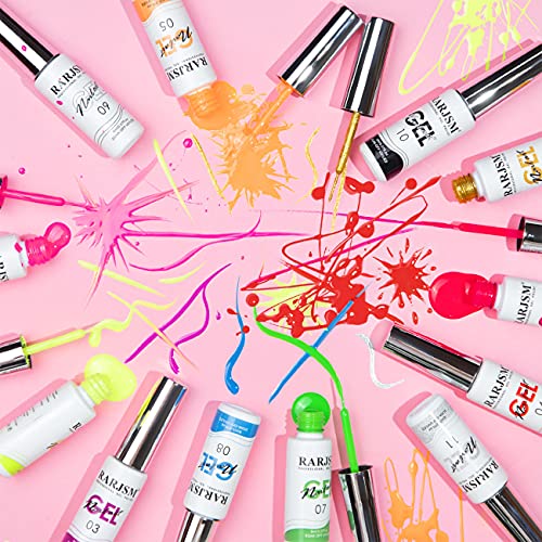 RARJSM Nail Art Gel Nail Polish 8ml Painted Gel Polish Kit 12 Colors Painting Drawing Gel Liner Polish,Pull Line Gel Polish for DIY French Manicu