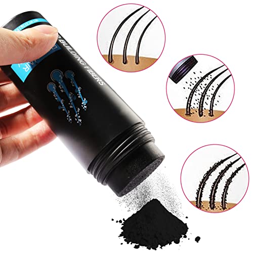 Hair Building Fibers, Hair Fibres Black, Professional Quality Fiber Hair Powder, Hair Loss Concealer for Thinning Hair for Women and Men for Bald